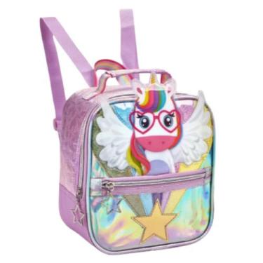 Imagem de Lancheira Térmica Infantil Unicórnio Escolar Menina Passeio Viagem Res