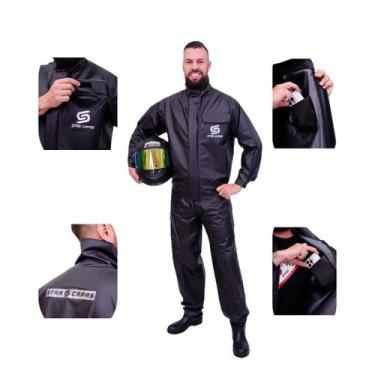 Imagem de Capa De Chuva Moto Motoqueiro PVC Luxo Masculina - Star Capas, GG