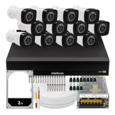 Imagem de Kit Dvr Intelbras 16 Canais H.265 2tb 12 Câmeras Full Hd 20m