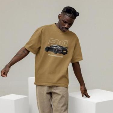 Imagem de Camiseta Techmalhas Oversized Longline Leve Macia Masculina-Masculino