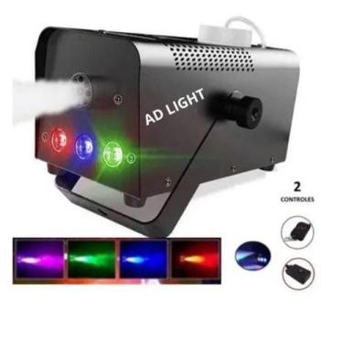 Imagem de Maquina De Fumaça 600w 110V 3 Leds Coloridos Rgb Festa - AD LIGHT