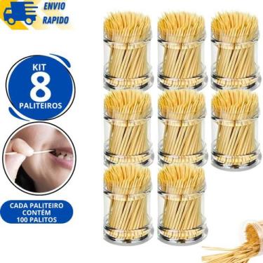 Imagem de Kit 8 Paliteiros em Acrílico com 100 Palitos Cada Petiscos Restaurante