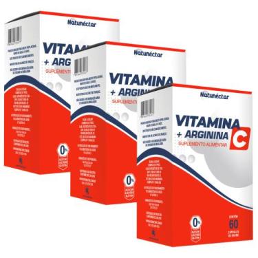 Imagem de Kit Combo 03 UND Arginina  Vitamina C 180 Cápsulas - Natunéctar