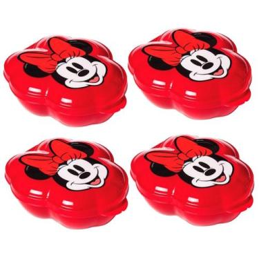 Imagem de Pote de Lembranças festa Infantil Minnie Vermelho Kit com 4 - Plasutil