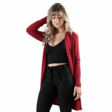 Imagem de Cardigan Kimono Canelado Bella Fiore Manga Longa Roupa Para Inverno Moda Casual-Feminino