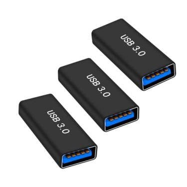 Imagem de rgzhihuifz Pacote com 3 conectores USB 3.0 AF/AF tipo A fêmea para conversor conector adaptador tipo A compatível com laptop computador rígido impressora câmera