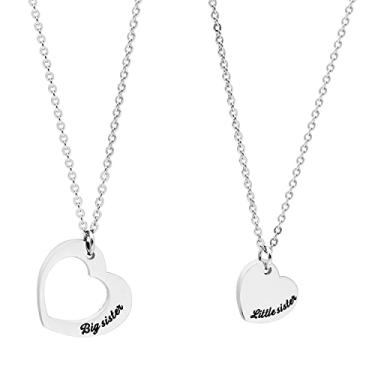 Imagem de Ankiyabe Conjunto de colar com pingente Big Sister Middle Sister Little Sister 3 Sisters Necklace 3 Best Friends Necklace BFF Bestie Gifts, Metal, Sem Pedra Preciosa