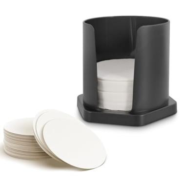 Imagem de Suporte de filtro de café com 200 filtros de papel compatível com a máquina de café expresso Aeropress XL, substituição redonda descartável, filtros de café e suporte, pacote de acessórios de café