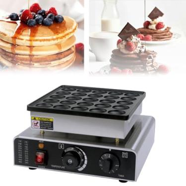 Imagem de Máquina de fazer muffins de waffle, máquina de dorayaki, máquina de fazer panquecas, chapa para muffins pequena, 50-300℃/122-572℉ ajustável e com temporizador, aço inoxidável, café da manhã