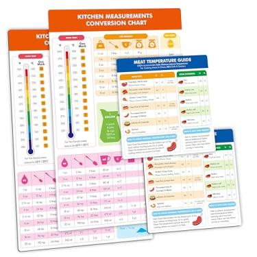 Imagem de Gethelud conjunto de gráfico de conversão de cozinha, 2 versões magnéticas e 2 versões adesivas removíveis resistentes a rasgos/água, além de 68 etiquetas em branco à prova d'água, conversão