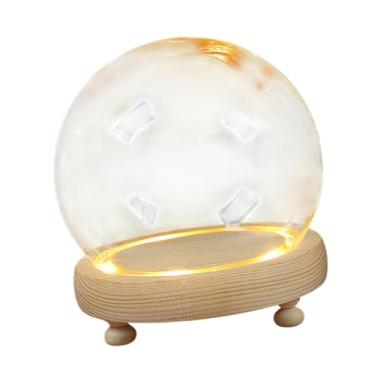 Imagem de Fenteer Cúpula de exibição com base de madeira, cúpula de vidro, recipiente transparente para decoração de casa de bonecas, à prova de poeira, vitrine de mesa, 12 Cm
