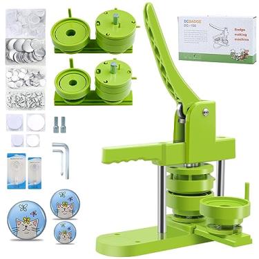 Imagem de MK.Bear Máquina De Fazer Botões De Vários Tamanhos, 200 Peças, Máquina De Fazer Alfinetes, Máquina De Fazer Crachás De 2,25 + 3 Polegadas, Máquina De Fazer Botões Diy Com Peças De Botões, Cor