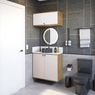 Imagem de Conjunto Para Banheiro Com Basculante Kappesberg Celeste 2 Peças Nogueira/branco 80cm