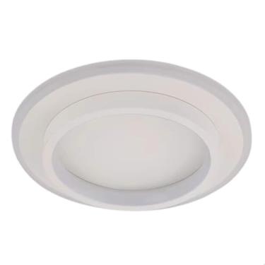 Imagem de Plafon Moderno Lâmpada de Teto LED Acrílico 3 Temperaturas de Cor Bivolt Iluminação de Teto para Sala De Estar Varanda Corredor (Redondo) Plafon Sobrepor Preto e Branco (Branco)
