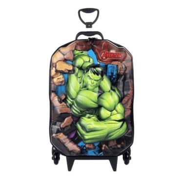 Imagem de Mala Infantil Escolar Hulk 3D com Rodas Triplas 3850CM22 - Diplomata