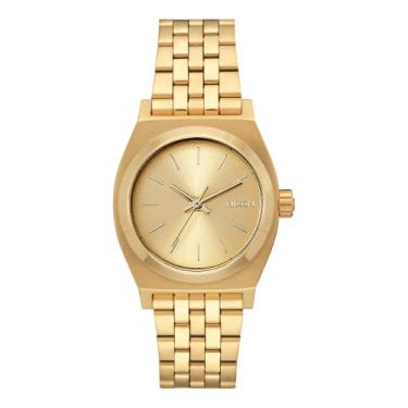 Imagem de Nixon Relógio feminino médio A1130. Relógio feminino resistente à água de 100 m (mostrador de relógio de aço inoxidável de 31 mm), Todo dourado, One Size, Caixa de tempo médio