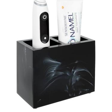 Imagem de Linkidea Suporte de escova de dentes de bancada para banheiro, suporte de escova de dentes de resina para escova de dentes elétrica e pasta de dente, organizador compatível com a série Oral-B iO,