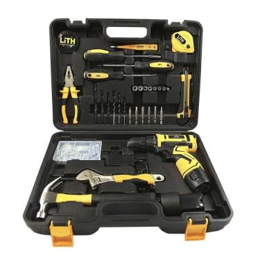 Imagem de Parafusadeira/Furadeira com 2 baterias de 12V Carregador Bivolt Maleta e Acessórios LITH LT2000