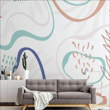 Imagem de Papel de Parede Formas Abstratas em Tons Pasteis - AloPapers, 1,50m de