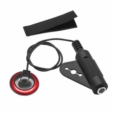 Imagem de RuiJOTWAT 1 microfone de contato piezoelétrico captador de guitarra Buzzer Eq Patch instrumento musical captador para violão violino ukulele etc. Comprimento do fio 40 cm vermelho