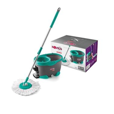 Imagem de Mop Balde Twister Turbo de 17 Litos com Esfregão, Cor Verde Tiffany, Linha Noviça, Bettanin