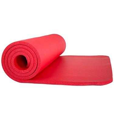 Imagem de Colchonete de espuma para dormir Wakeman Outdoors 1,3 cm de espessura, antiderrapante, leve, impermeável, com alça de transporte para cama dobrável, trilha, acampamento ou festa do pijama (vermelho)