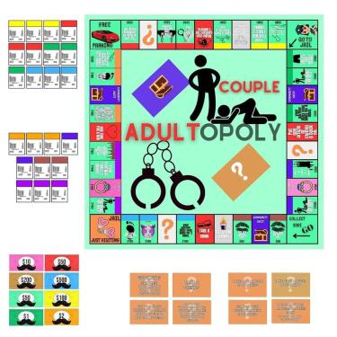 Imagem de Jogo de tabuleiro Adultopoly para casais com cartas