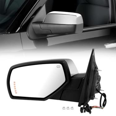 Imagem de Espelho retrovisor lateral compatível com Chevy Silverado/GMC Sierra 1500 2014-2018, espelhos laterais do motorista de 10 pinos para Silverado/Sierra 2500HD 3500HD 2015-2019 com poça e luz de sinal,