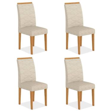 Imagem de Kit 4 Cadeiras Estofadas Everest Comfort Cinamomo/suede Bege - M.a