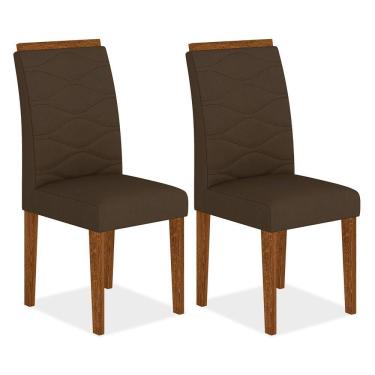 Imagem de Kit 2 Cadeiras Estofadas Everest Comfort Freijó/suede Marrom - M.a