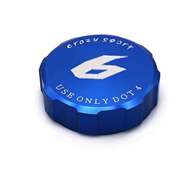 Imagem de Boné de cobertura de reservatório de fluido de cilindro dianteiro de freio dianteiro para YAMAHA YZF-R6 YZFR6 2010-2017 2016 acessórios de motocicleta de alumínio CNC com logotipo 2014 2015crazy sport azul CS-YAMAHABR-COVER-YZFR6-002