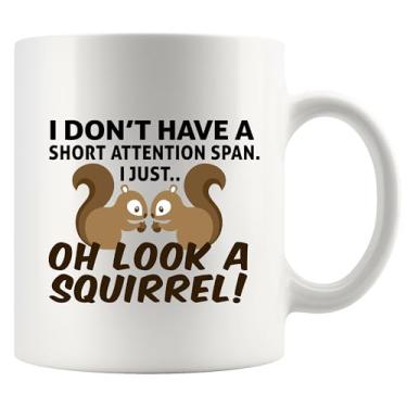 Imagem de I Don't Have A Short Attention Span I Just Oh Look A Squirrel Gifts For Squirrel Lovers For Women Men Fall Gifts Novelty Drinkware Ceramic Mug 325 ml
