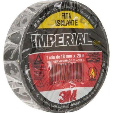Imagem de Fita Isolante Preta 18 mm x 20 m Imperial 3M