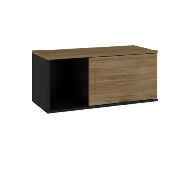 Imagem de Armário Aéreo C/Nicho e Porta Basculante 35x80x35cm - Metalig, Preto T