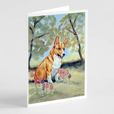 Imagem de Caroline's Treasures 7054GCA7P Cartões comemorativos e envelopes Corgi, pacote com 8, 7 x 5, multicolorido