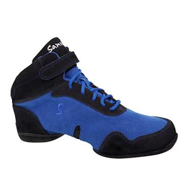 Imagem de Skazz by Sansha Tênis feminino Dance Studio Exercício lona camurça TPR Split-Sole Boomelight (EUA 19 / Skazz 20 M), Preto/azul, 18