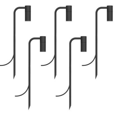 Imagem de Kit 5 Balizadores Espeto Jardim Escada Luminária Chão Preto - Single L