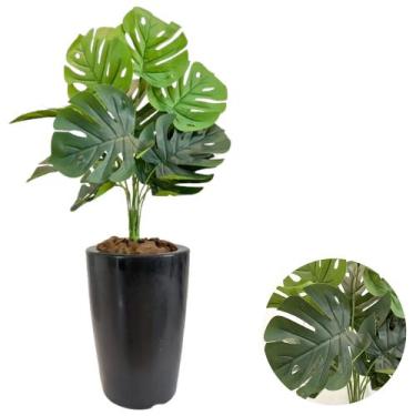 Imagem de Planta Costela de Adão Com Vaso Cone Liso Decorativo Casa - PlantaImpo