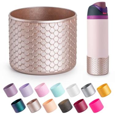 Imagem de Diumepo Bota de silicone para garrafa de água Owala 680 g, capa protetora antiderrapante para garrafa de água de aço inoxidável Owala Twist, FreeSip and Flip, livre de BPA (ouro rosa)
