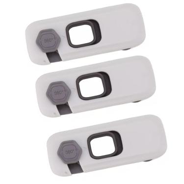 Imagem de Trava de Segurança Geladeira Gaveta Kit 3 unidades Protege Bebe Criança Evita Acidente Armario Fechadura Porta Multiuso Resistente Seguro