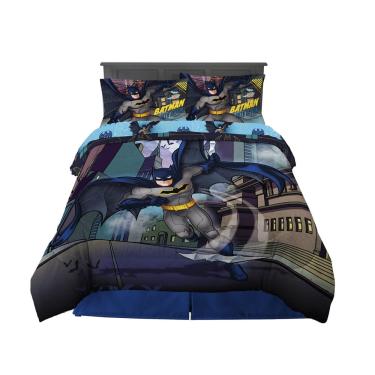 Imagem de Conjunto de roupa de cama Franco Batman de 5 peças em tamanho real com edredom