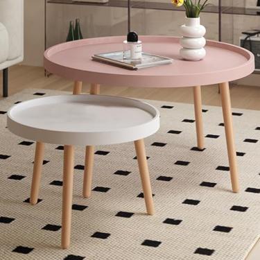 Imagem de AKALNNB Mesa de centro de encaixe, design de vedação de borda elevada de 2 cm, design triangular estável, design de diferença de altura, design de barra de tração inferior