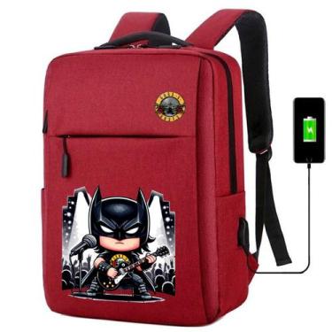 Imagem de Mochila USB Escolar Infantil Com Estampa De Herói De Capa Preta Morceg