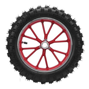 Imagem de Pneu de Cubo de Roda 2,5 a 10 para Motocicletas Off Road Pequenas de 49, Borracha Resistente Ao Desgaste, Estrutura Metálica, Tração e Controle Superiores (Vermelho)