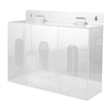 Imagem de SiaBiced Organizador de caixa de dispensadores de luvas acrílicas, montagem de parede de luvas de dispensador para redes de cabelo tampões para tampões de, 3 Grades
