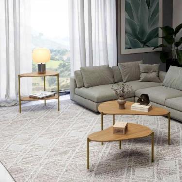 Imagem de Mesas de Centro e Mesa Lateral p/ Sofá Dalla Costa 100% MDF - Dalla Co