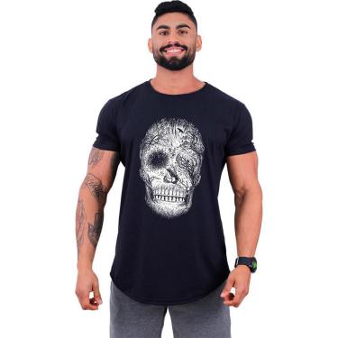 Imagem de Camiseta Longline MXD Conceito Forest Skull Masculina-Masculino