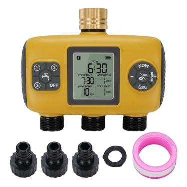 Imagem de Timer de Aspersão de 3 Zona Com Horários de Início, Frequência e Duração Personalizáveis, Atraso de Chuva para o Controlador de Irrigação Ao Ar Livre Impede sobre a Interface de