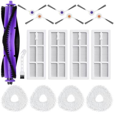 Imagem de BUXEBUX Kit de acessórios de reposição para aspirador de pó Narwal Freo, 1 escova de rolo principal, 4 filtros Hepa, 4 esfregões, 6 escovas laterais, 1 ferramenta de limpeza.