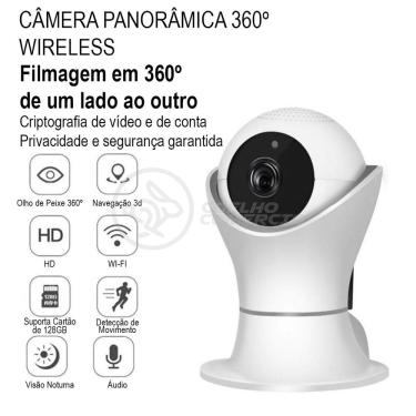 Imagem de Câmera Ip C360 De Segurança Wifi 2 Antenas Robô Hd 1080P Sem Fio 360º Áudio Visão Noturna - 8165Hp